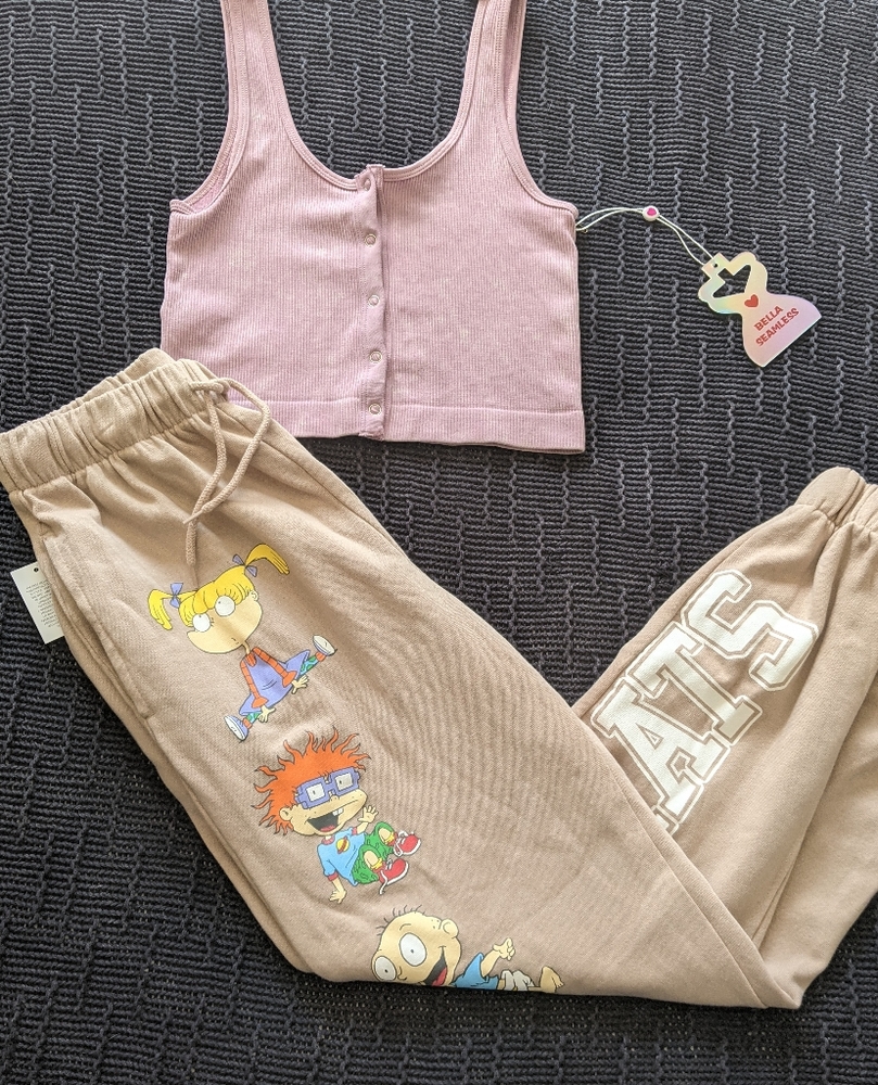 NWT Crop Tank Lilac Snap-Front Yoga Top